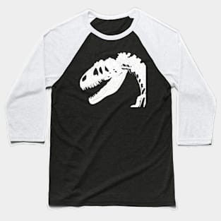 T-Rex Skeleton White Baseball T-Shirt